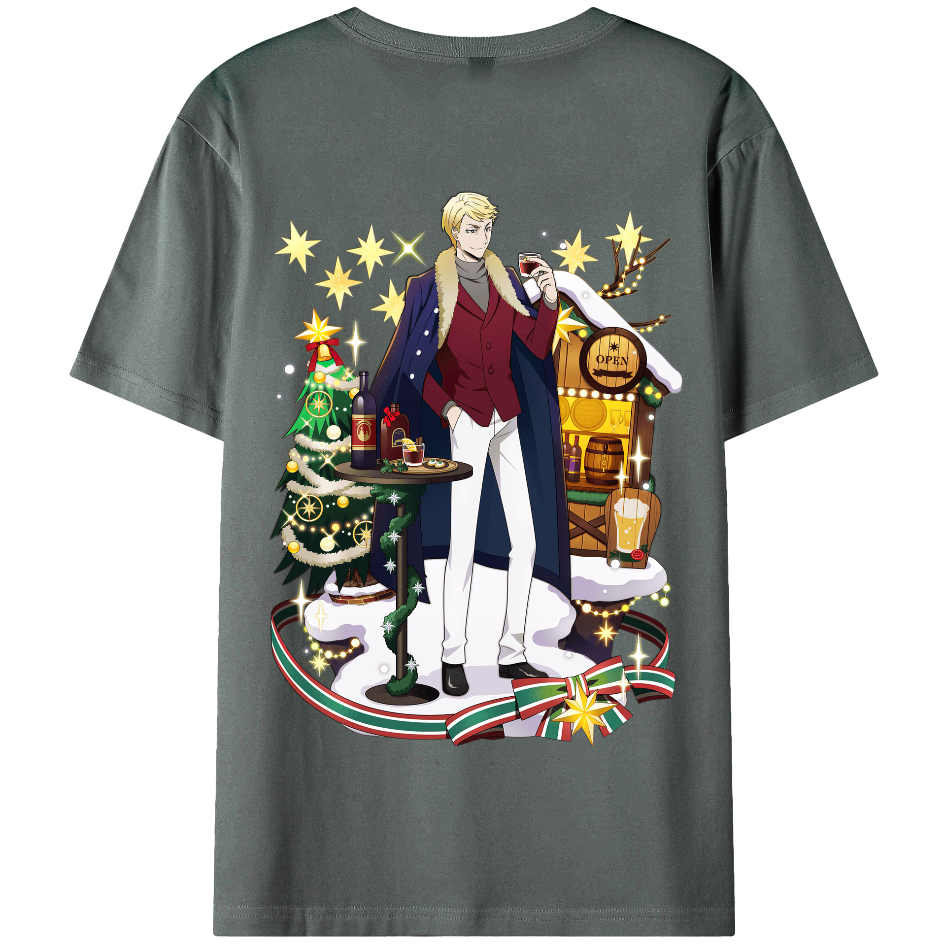 （画像用） 文豪ストレイドッグス Bungo Stray Dogs 綿100％半袖Tシャツ（背面プリント）